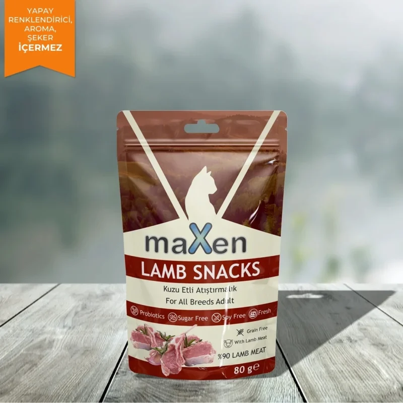 Maxen Kuzu Etli Kedi Atıştırmalığı 80Gr