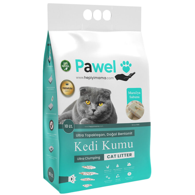 Pawel Marsilya Sabun Kokulu Topaklanan 10L Bentonit Kedi Kumu
