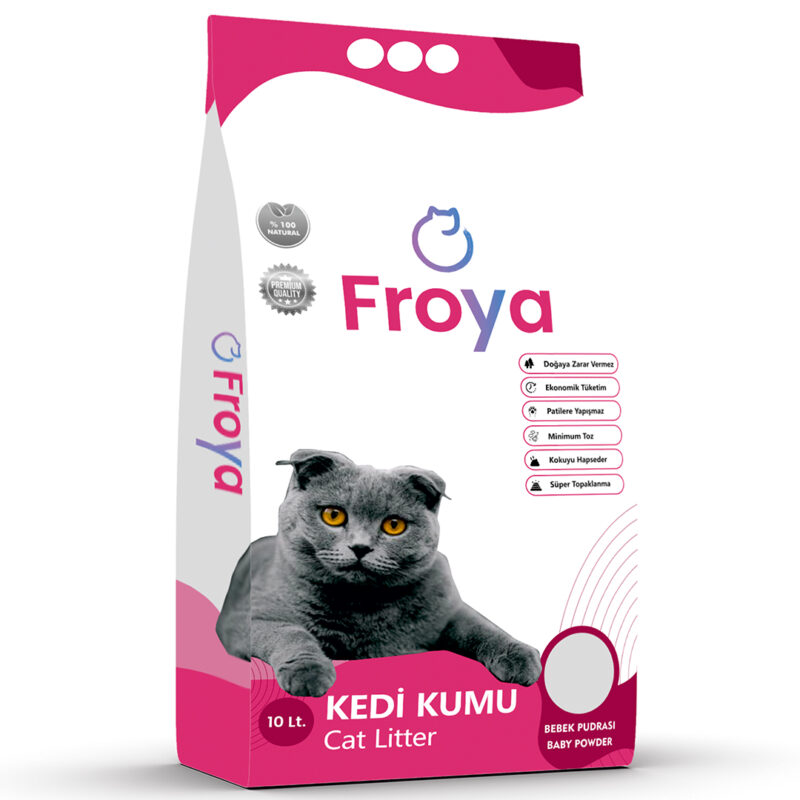 Froya Bebek Pudralı Topaklanan 10L Bentonit Kedi Kumu