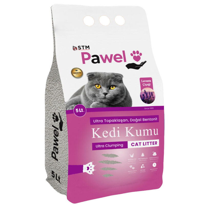 Pawel Lavanta Kokulu Topaklanan 5L Bentonit Kedi Kumu